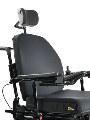 Precision Comfort Gel Cushion |Exploded view if different layers in PC Gel|PC Gel Shown on an Avid Vector powerchair|Label view of PC Gel|PC Gel Pictured on a Vision Sport