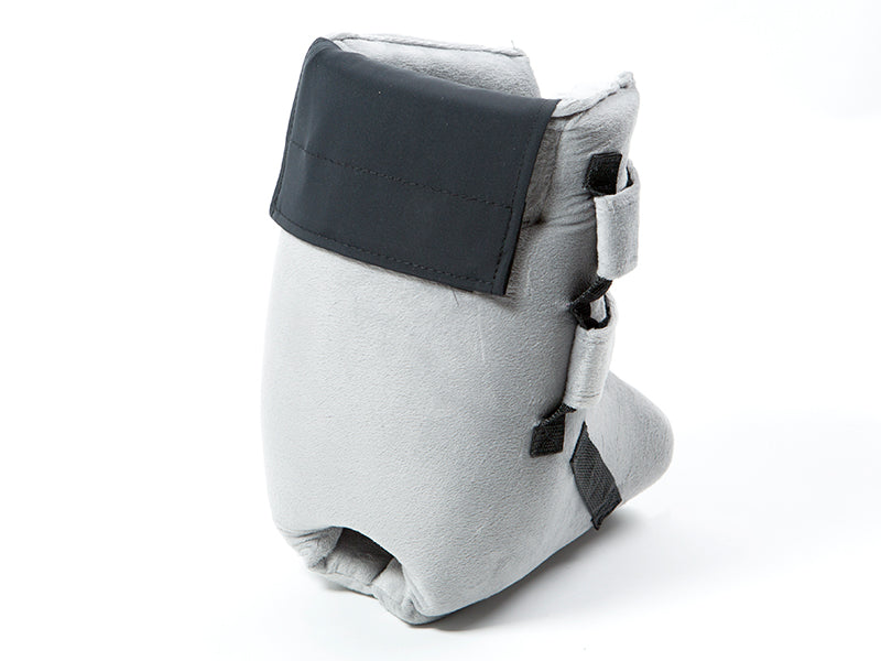 Heel Gel Elevation Boot by Proactive Medical|Heel Elevation Boot by Proactive Medical without gel pack|Back view of the Protekt Heel Gel Elevation Boot by Proactive Medical|Side view of the Protekt Heel Gel Elevation Boot with user|Front view of the Protekt Heel Gel Elevation Boot with user