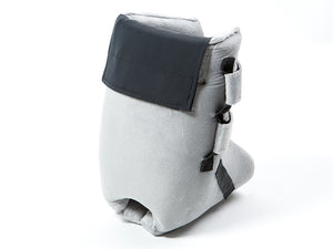 Heel Gel Elevation Boot by Proactive Medical|Heel Elevation Boot by Proactive Medical without gel pack|Back view of the Protekt Heel Gel Elevation Boot by Proactive Medical|Side view of the Protekt Heel Gel Elevation Boot with user|Front view of the Protekt Heel Gel Elevation Boot with user