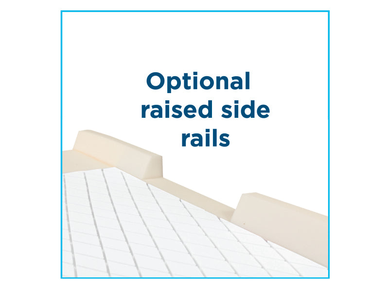 Protekt 100 Pressure Redistribution Mattress without raised perimeter|Close up of Channel Cut High Density Polyurethane Foam|Protekt 100 Pressure Redistribution Mattress with Nylon top cover|Protekt 100 Pressure Redistribution Mattress with 3" raised perimeter