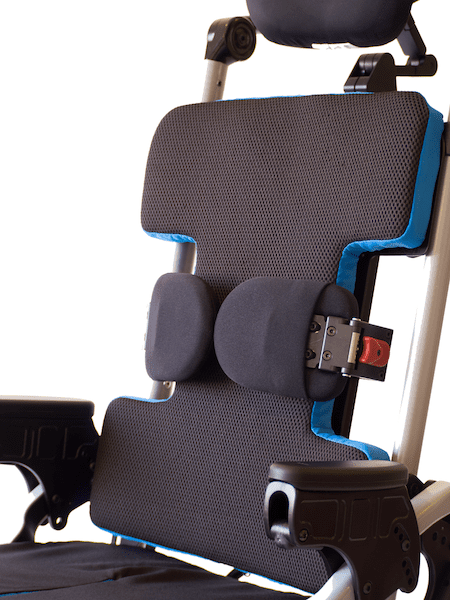 Contoured back rest with laterals closed