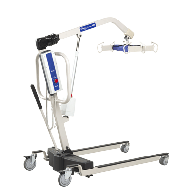 Reliant 600 Heavy-Duty Power Lift with Low Base, Battery powered full body patient lift with a 600 lb weight capacity and low base height|Heavy Duty Full Body Mesh Sling - XXL|Heavy Duty Full Body Mesh Sling with Commode Opening - XXL|Optional Invacare Reliant Digital Scale support up to 600 pounds