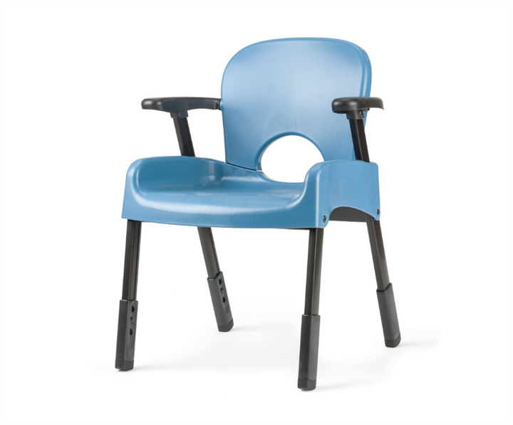 Rifton Compass Chair|The unique features of the compass chair makes it secure and comfortable|Available in 5 sizes for children and adults|Rifton Compass Chair Shown with Optional Dynamic Feet|Adjustable front and rear legs|Optional Seat Belt easily attaches to the Compass Chair seat|Standard Legs|Low-Friction Legs|Optional Dynamic Feet|Optional Stability Feet|Optional Seat Belt|Optional Pelvic Support|Optional Rocking Base