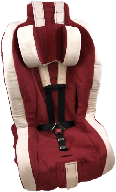 Roosevelt Pediatric Car Seat With Head Support in Iced Crimson