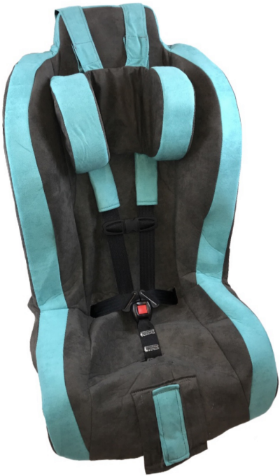 Roosevelt Pediatric Car Seat With Head Support in Turquoise Rain