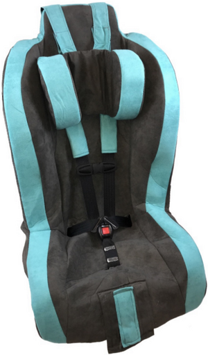 Roosevelt Pediatric Car Seat With Head Support in Turquoise Rain
