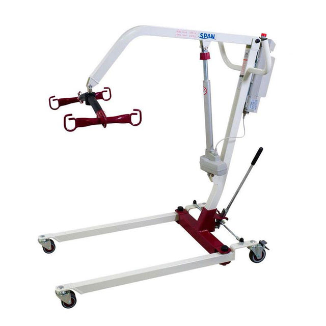 Span America F500P Full Body Power Patient Lift|Six point spreader bar for F500P patient lift|Easy to read LCD Battery level display screen on Span America F500P lift|2 Button control is easy to use by most users|Optional Savaria Universal Sling