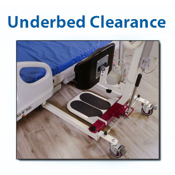 Span America F500S Powered Sit-To-Stand Patient Lift|Contoured knee pad for Span America F500S Powered Sit-To-Stand Patient Lift|Easy to read battery LCD display|2-Button hand held Pendant is easy to use|Low underbed clearance is great for short beds|Optional Sit to Stand Sling