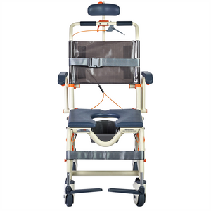 Roll-In Buddy with Tilt by Showerbuddy with optional headrest|Roll-In Buddy with Tilt by Showerbuddy - Adjustable Tilt with optional headrest|Roll-In Buddy with Tilt by Showerbuddy - Front View with optional headrest|Roll-In Buddy with Tilt by Showerbuddy - Dimensions|Optional Soft Headrest assembly kit|Star Seat Cushion - inflatable|Solid Seat Cushion Overlay