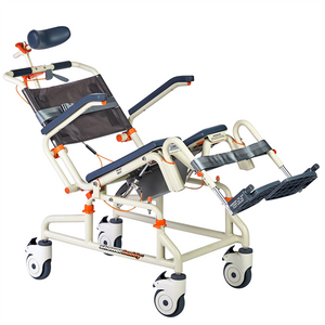 Roll-In Buddy with Tilt by Showerbuddy with optional headrest|Roll-In Buddy with Tilt by Showerbuddy - Adjustable Tilt with optional headrest|Roll-In Buddy with Tilt by Showerbuddy - Front View with optional headrest|Roll-In Buddy with Tilt by Showerbuddy - Dimensions|Optional Soft Headrest assembly kit|Star Seat Cushion - inflatable|Solid Seat Cushion Overlay