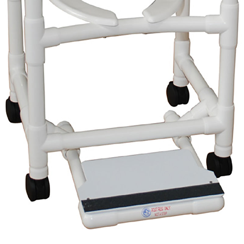 Optional sliding footrest slides under seat to stay out of the way of user