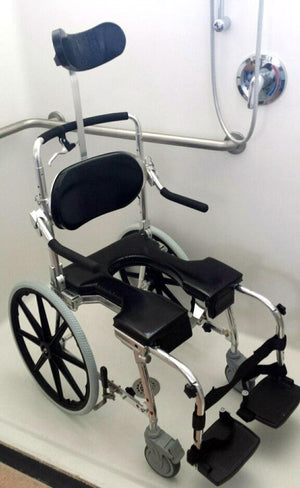 Go-Anywhere Adjustable Self-Propelled Commode N Shower Chair