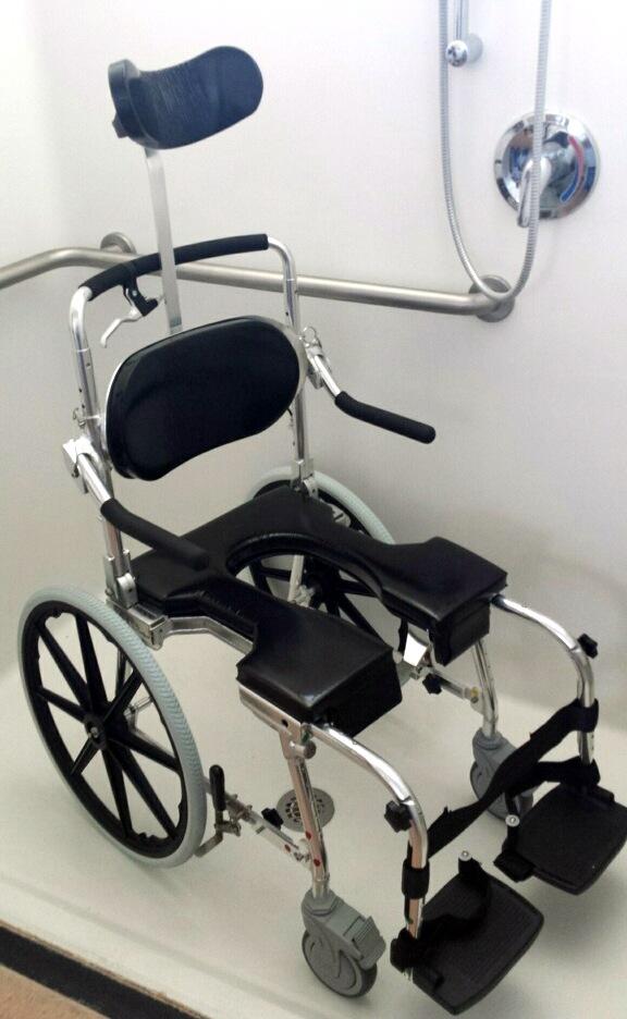 Go-Anywhere Adjustable Self-Propelled Commode N Shower Chair