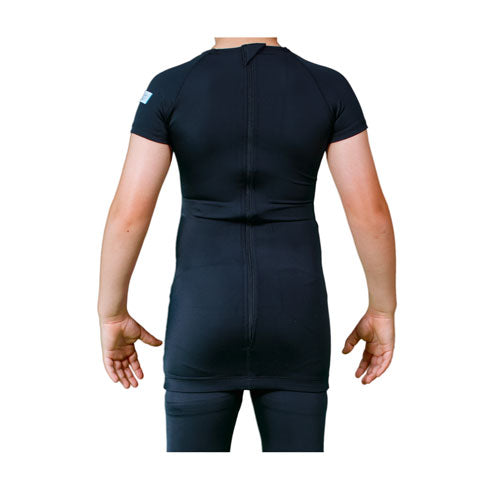 Black SPIO - Upper Body Orthosis Short Sleeve Shirt Front|Black SPIO - Upper Body Orthosis Short Sleeve Shirt Back