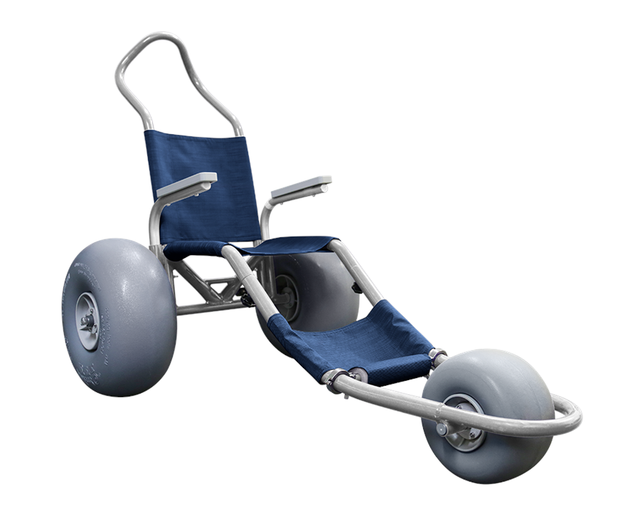 Sand Rider Beach Wheelchair - Standard Arms (Silver/Blue))