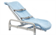 Inspired By Drive Contour Supreme Bath Chair with both positioning belts|Inspired By Drive Contour Supreme Bath Chair Lying flat - Lavender|Contour Supreme in Beach Bubble Blue Upright|Side view of Contour Supreme in Beach Bubble Blue|Optional Lateral supports come in blue or lavender|Optional head support is easy to remove and available in blue and lavender|Optional base is available in 11" or 15"|Optional rolling base is available with anti-tippers