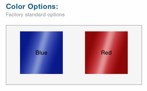 Standard Interchangeable Color choices for Buzzaround LX Scooter