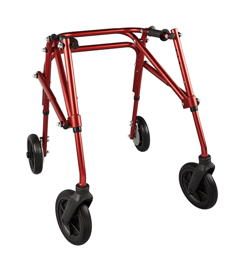Klip 4-Wheel Walker with 8" Outdoor Wheels in Red without Seat