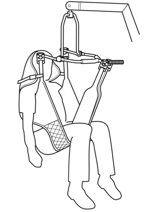 Joerns Hoyer Access Comfort Sling with Head Support|Joerns Hoyer Access Comfort Sling with Head Support diagram