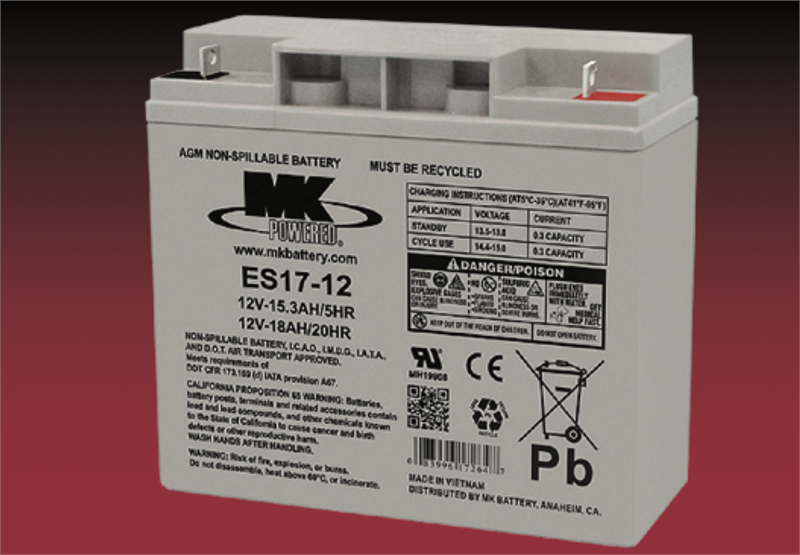 MK Battery ES17-12 Sealed Battery|MK Battery ES17-12 Sealed Battery - Size|MK Battery ES17-12 Sealed Battery - Discharge
