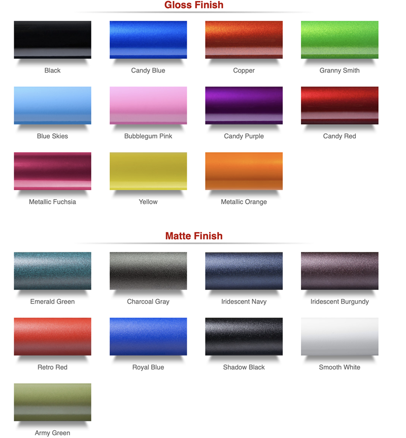 Catalyst 5 Folding Wheelchair Color Chart