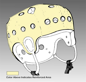 Danmar Deluxe Hard Shell Helmet|Danmar Hard Shell Helmet Foam Visor|Danmar Hard Shell Helmet Eyeglass Relief Area|Danmar Hard Shell Helmet Reinforced Seams|Danmar Hard Shell Helmet Reinforced Liner|Danmar Hard Shell Helmet Ear Covering|Danmar Hard Shell Helmet Rear Extension|Danmar Deluxe Hard Shell Helmet - Measurements|Quick Release Buckle Under Chin|Quick Release Buckle Top of Head
