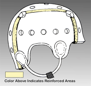 Danmar Deluxe Hard Shell Helmet|Danmar Hard Shell Helmet Foam Visor|Danmar Hard Shell Helmet Eyeglass Relief Area|Danmar Hard Shell Helmet Reinforced Seams|Danmar Hard Shell Helmet Reinforced Liner|Danmar Hard Shell Helmet Ear Covering|Danmar Hard Shell Helmet Rear Extension|Danmar Deluxe Hard Shell Helmet - Measurements|Quick Release Buckle Under Chin|Quick Release Buckle Top of Head