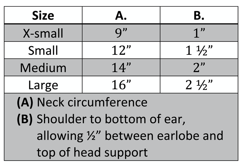 Danmar Hensinger Head Support with High Back, high back offers offer more occipital supportDanmar Hensinger Head Support, helps in maintaining mid-line head positioning of your child and also improves breathing, swallowing, feeding and social interaction.|Danmar Hensinger Head Support with High Back - Sizing|Danmar Hensinger Head Support with High Back - Colors