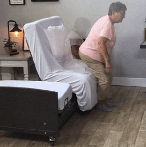 The low height allows users to stand independently