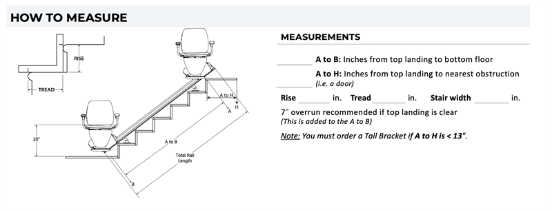 Harmar Heavy Duty Pinnacle Premium Stair Lift rotated 85 degrees|Large footrest folds up to make room on stairway|Every Pinnacle comes with two remotes|Heavy Duty lift with plush seat, straight rail and retractable belt|How to measure for your new stair lift. Please consult a home mod expert.