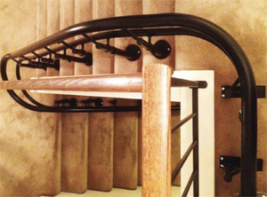 Helix Stair lift is custom made |Stair lift is custom fit to your unique staircase|Plush seat with flip up arms and wide, non-slip footrest|Great for spiral, 90 degree, or 180 degree staircases|Add accessibility to several flights of stairs with the Helix|Several finishes are available for the smooth glide rail|Seat easily folds to create more space on stairways|Curved stair lift can be used indoor or outdoor|Seat folds tight and compact|