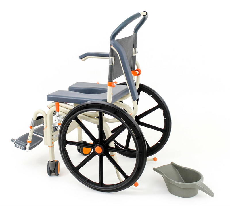 ShowerBuddy Roll-in Buddy Solo|Roll-in Buddy Solo w/Optional Splash Guard|Roll-in Buddy Solo w/Included Commode Pail|ShowerBuddy Roll-in Buddy Solo - Bodypoint Belt *Optional*|ShowerBuddy Roll-in Buddy Solo - Measurements|Optional Seat Overlay|Optional Closed Front Seat|Optional Flat Footplate 18"