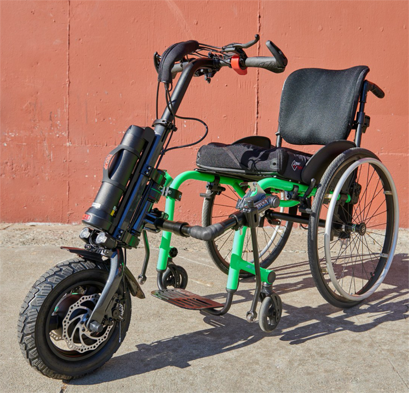 Side few of firefly 2.5 with green wheelchair