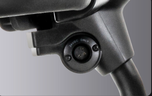 Charger port located on side of tiller