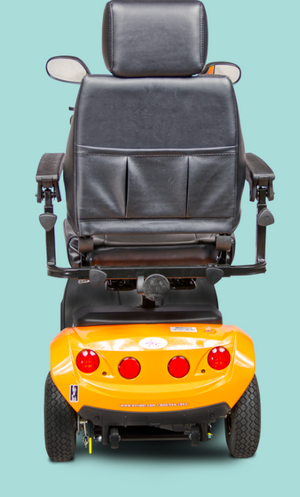 CityRider 4-Wheel Mid Size Scooter in Sunset Orange|CityRider 4-Wheel Mid Size Scooter in Red|CityRider 4-Wheel Mid Size Scooter in Sunset Orange|CityRider 4-Wheel Lighting System|CityRider 4-Wheel Mid Size Scooter in Black|Control Panel on the CityRider 4-Wheel Mid Size Scooter|Wheels grip surfaces and make inclines easy on the CityRider|Crushproof basket attaches to the front of the CityRider for convenience|Optional Electric Horn with 3 sounds|Optional deluxe cup holder|Optional Safety Flag