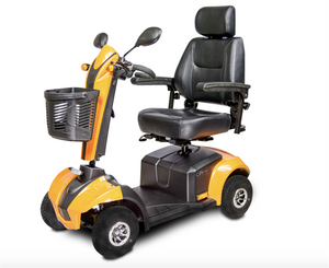 CityRider 4-Wheel Mid Size Scooter in Sunset Orange|CityRider 4-Wheel Mid Size Scooter in Red|CityRider 4-Wheel Mid Size Scooter in Sunset Orange|CityRider 4-Wheel Lighting System|CityRider 4-Wheel Mid Size Scooter in Black|Control Panel on the CityRider 4-Wheel Mid Size Scooter|Wheels grip surfaces and make inclines easy on the CityRider|Crushproof basket attaches to the front of the CityRider for convenience|Optional Electric Horn with 3 sounds|Optional deluxe cup holder|Optional Safety Flag
