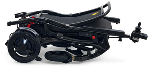 Golden Cricket Power Wheelchair by Golden Technologies|Convenient under seat storage bag for the Golden Cricket Power Wheelchair|Convenient USB Charging Port|Compact Joystick|Easy One Step Folding for Transport|Right Side of Golden Cricket Power Wheelchair|Front View of the Golden Cricket by Golden Technologies|Side View of the Golden Cricket Power Wheelchair by Golden Technologies|Left Side of the Golden Cricket by Golden Technologies