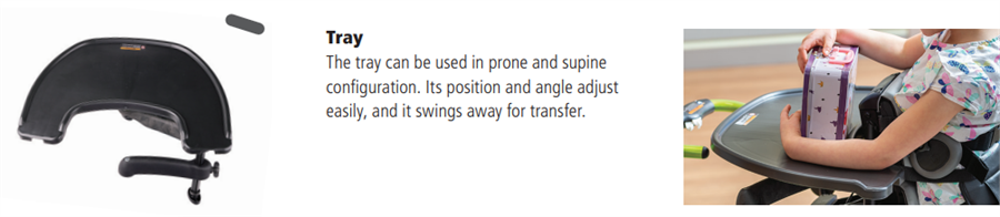 Tray for prone and supine positions.