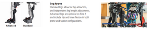 Optional Leg Supports, standard and advanced legs