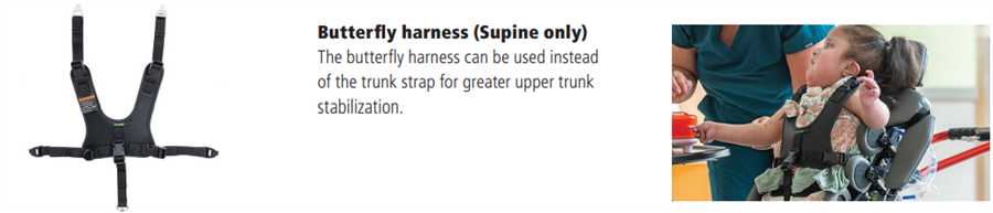 Optional Butterfuly harness - use instead of trunk strap - Supine only