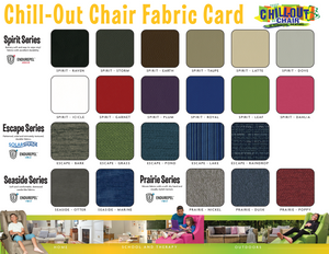Color and fabric options for the Chill-Out Chair