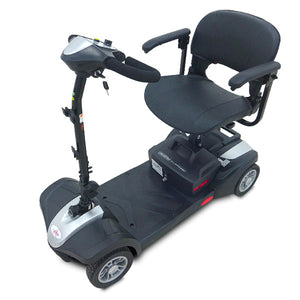 MiniRider Lite 4-Wheel Scooter by EV Rider in Pearl Green|MiniRider Lite 4-Wheel Scooter by EV Rider in Silver|MiniRider Lite 4-Wheel Scooter by EV Rider in Red|MiniRider Lite in Rose Gold shown with saddle bag storage|MiniRider Lite 4-Wheel Scooter by EV Rider Blue currently unavailable|Optional Tiller and Seat Cover set ( 2pc)|Optional deluxe cup holder|OPtional Deluxe Tiller bag|Optional Electric Horn with 3 sounds
