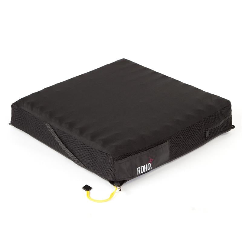 Roho Mid Profile Single Compartment Cushion without cover|Roho Mid Profile Single Compartment Cushion With cover|Roho Contour Base helps to prevent hammocking in a sling seat|Roho Privacy Shield is available in four sizes and is washable|Roho Planar Solid Seat Insert creates a more stable base for transfers