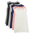 Kozie Clothes Simply Sleeveless Sensory Compression Shirt|Simply Sleeveless Sensory Compression Shirt in Navy|Simply Sleeveless Sensory Compression Shirt in White|Simply Sleeveless Sensory Compression Shirt in Black|Simply Sleeveless Sensory Compression Shirt in Steel Gray|Simply Sleeveless Sensory Compression Shirt in Blush Pink|Little girl wearing Black Simply Sleeveless Sensory Compression Shirt|Kozie Clothes Compression Shirt Size Chart