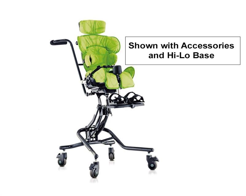 Leckey Squiggles Seating System shown with Accessories and Base