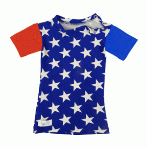 Kozie Clothes Star Spangled Compression T-Shirt|Opening at the neck helps to ease feeling of restriction|Compression Shirt Size Chart