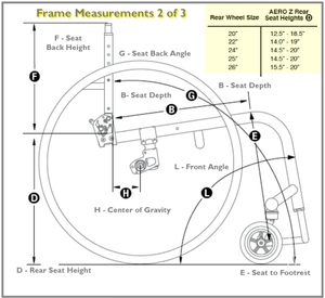 Note the correlation between rear wheel size and seat height on the TiLite Aero Z Aluminum Wheelchair.