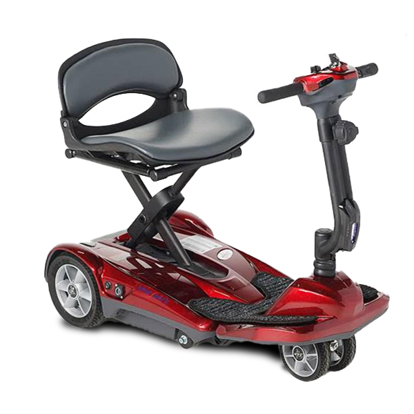 Transport AF+ 4-Wheel folding Scooter by EV Rider in burgundy