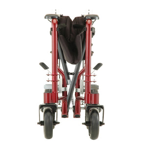 Nova Transport Chair with 12 Rear Wheels in Red|Nova Transport Chair with 12 Rear Wheels in Blue|Nova Transport Chair with 12 Rear Wheels Folded