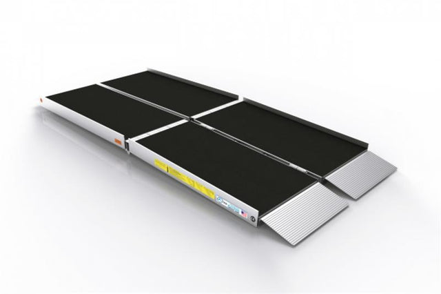 TRIFOLD RAMP Advantage Series Main|TRIFOLD RAMP Advantage Series Angle 1|TRIFOLD RAMP Advantage Series Angle 2|TRIFOLD RAMP Advantage Series Closeup|TRIFOLD RAMP Advantage Series Collapse 1|TRIFOLD RAMP Advantage Series Collapse 2|TRIFOLD RAMP Advantage Series Collapse 3|TRIFOLD RAMP Advantage Series Collapsed|Optional Top Lip Extension adding 6" to clear bumpers of SUV and vans made for wheelchairs and scooters.